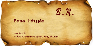 Basa Mátyás névjegykártya